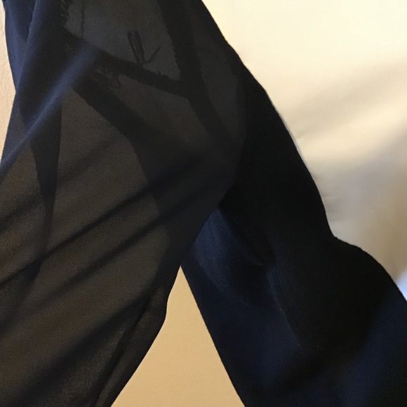 Rebekah Minkoff Leather Panel Sheer Sleeve Sweater Small - Picture 4 of 10